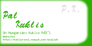 pal kuklis business card